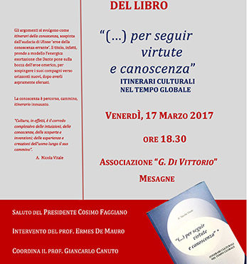 Venerdì pomeriggio a Mesagne A.N. Vitale presenta il suo libro