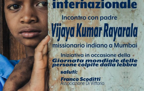 -Comunicato Stampa- Incontro con il missionario indiano Vijay Kumar Rayarala in occasione della giornata Mondiale delle persone colpite dalla lebbra.