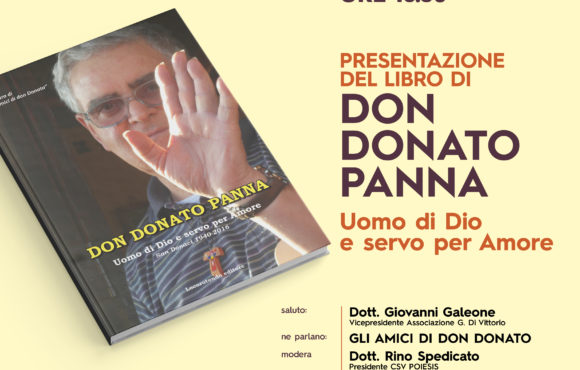 GiovedìÌ 16 Maggio, presentazione del libro “Uomo di Dio e servo per Amore”, di Don DONATO PANNA.