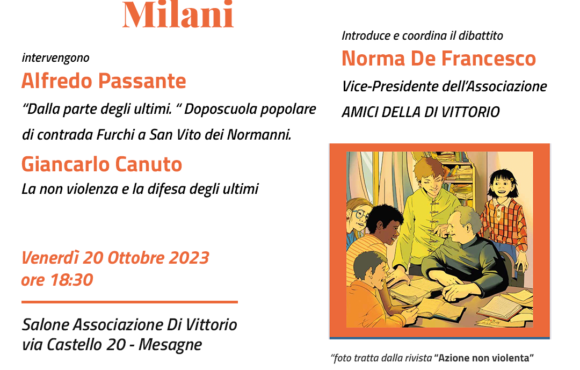 DON LORENZO MILANI A CENTO ANNI DALLA NASCITA – Venerdì 20 ottobre ore 18,30