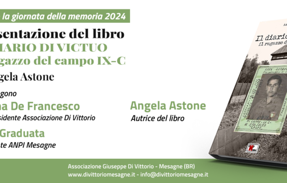 VERSO LA GIORNATA DELLA MEMORIA 2024. Associazione Di Vittorio e ANPI Mesagne organizzano un’iniziativa Giovedì 25 gennaio 2024 alle ore 18,30