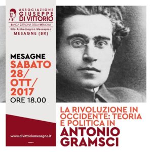 Prosegue la Programmazione Autunnale dell’Associazione Di Vittorio: Sabato 28 Ottobre incontro su ANTONIO GRAMSCI